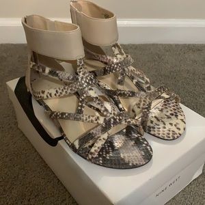 Nine West snakeskin gladiator sandals